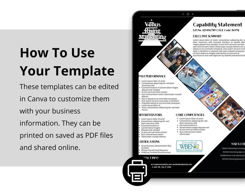 Government Proposal Canva Template: Marketing Capability Statement