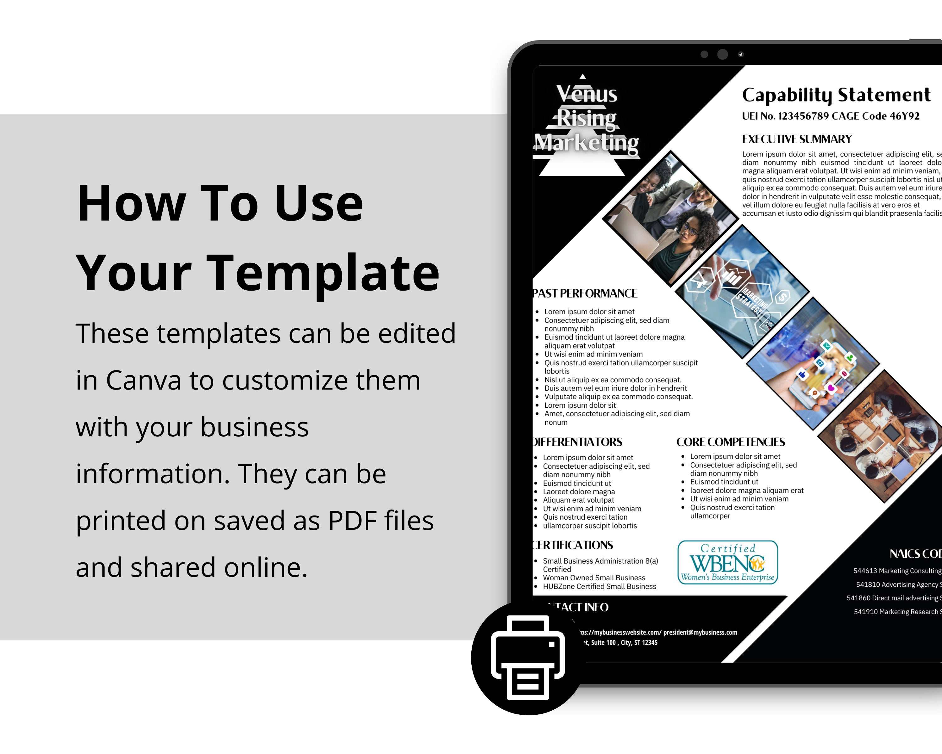 Government Proposal Canva Template: Marketing Capability Statement