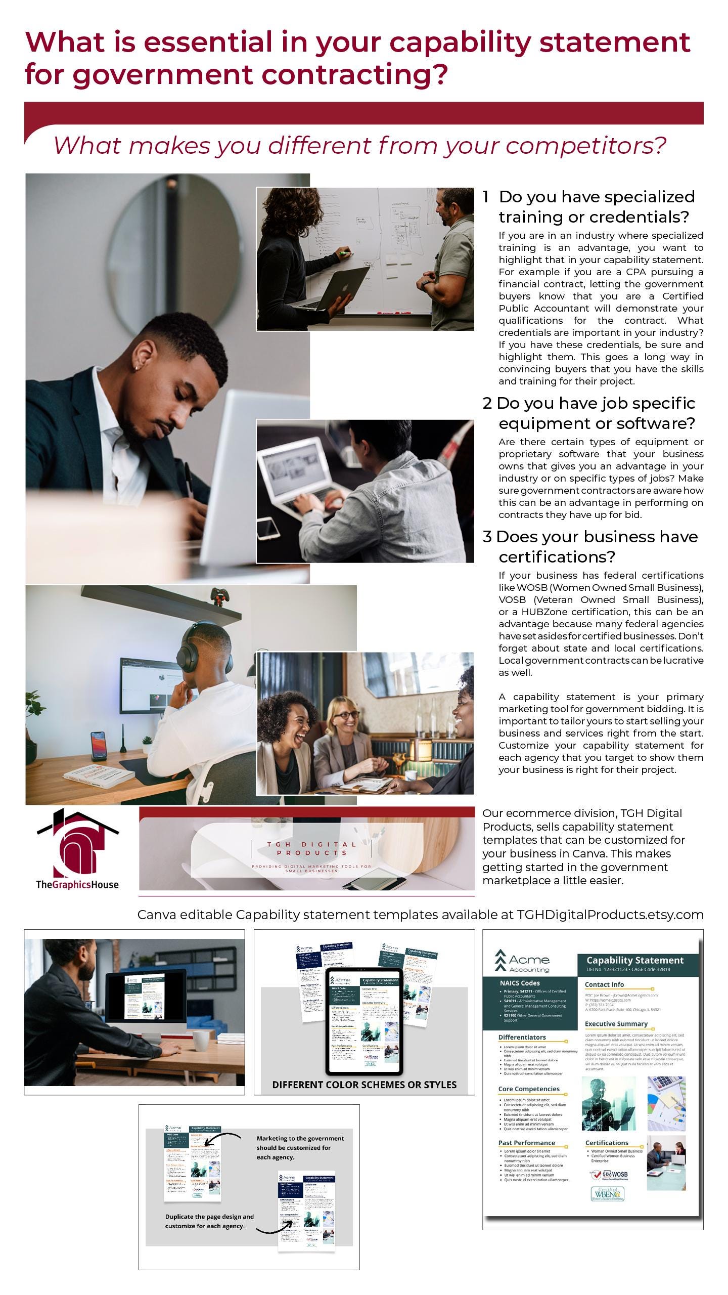 Canva Editable Government Capability Statement Template: Accounting & Financial Services
