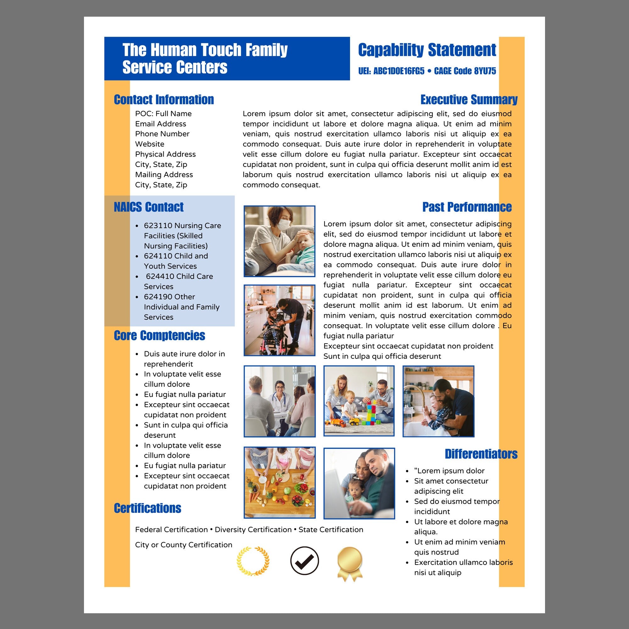 Canva Editable Capability Statement Template: Government Contracting