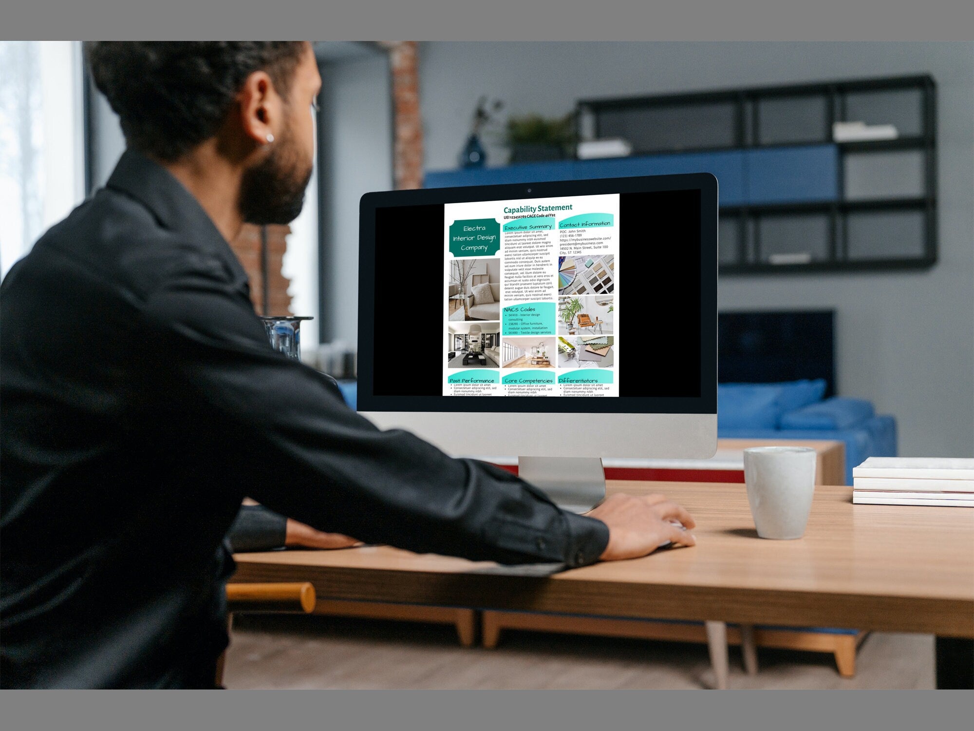 Interior Design Government Proposal Template: Canva Editable Capability Statement