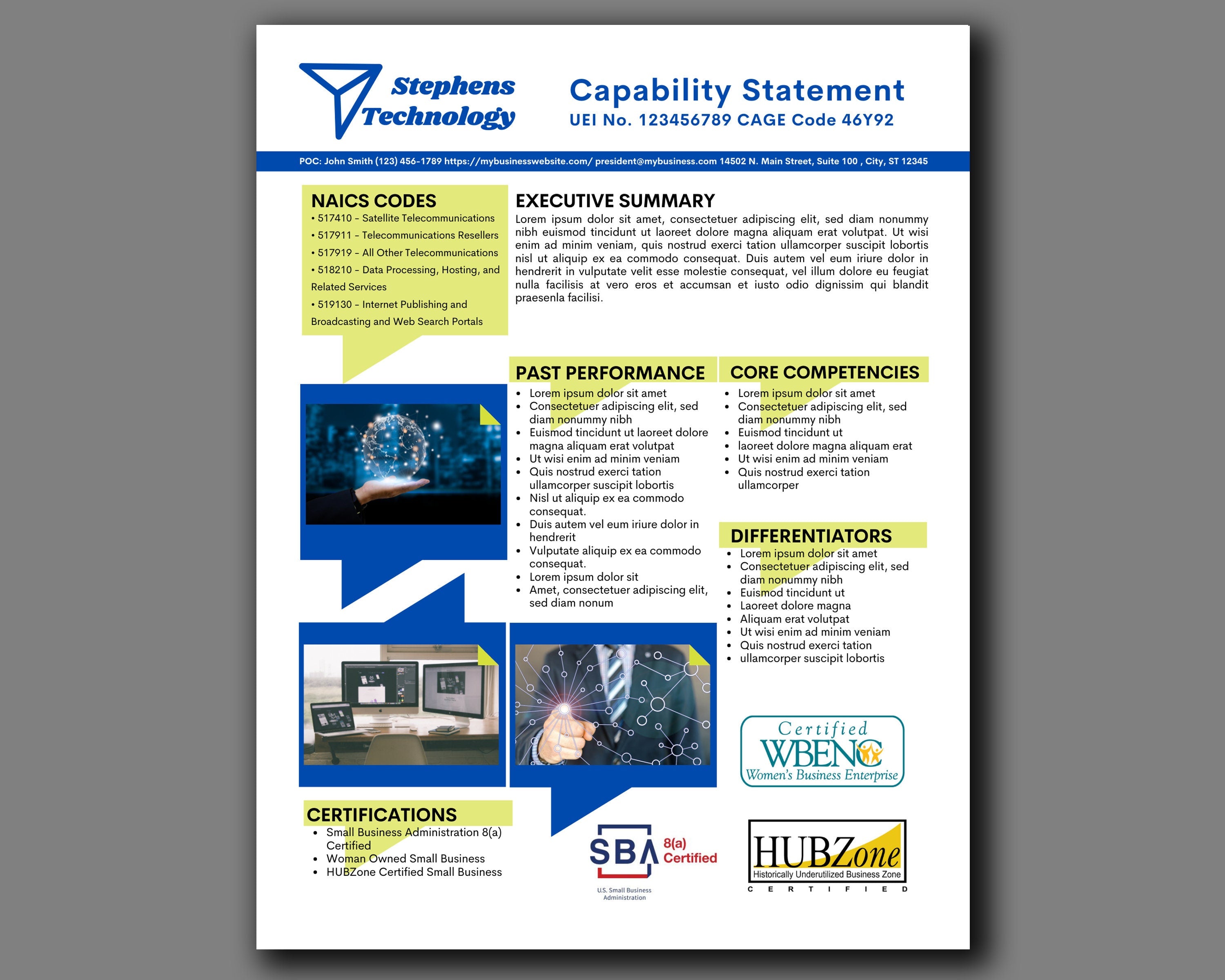 Technology Capability Statement Template: Government Marketing (Canva Editable)