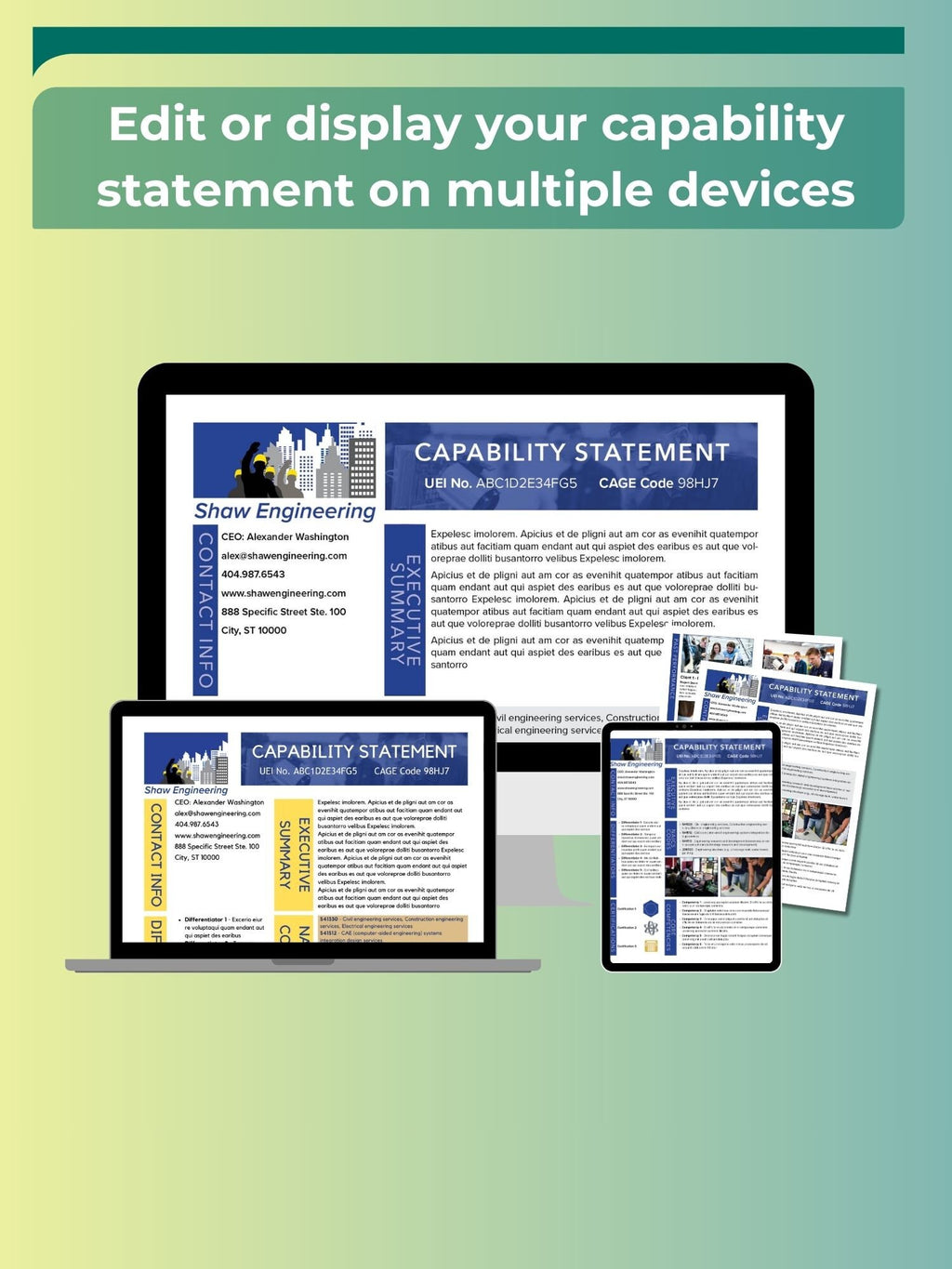 Government Capability Statement Template: Customizable Canva Design