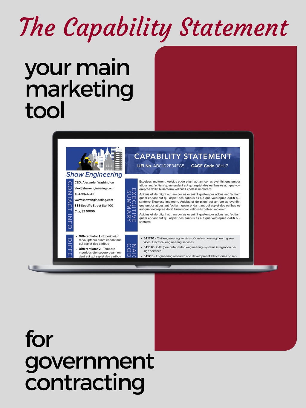 Government Capability Statement Template: Customizable Canva Design
