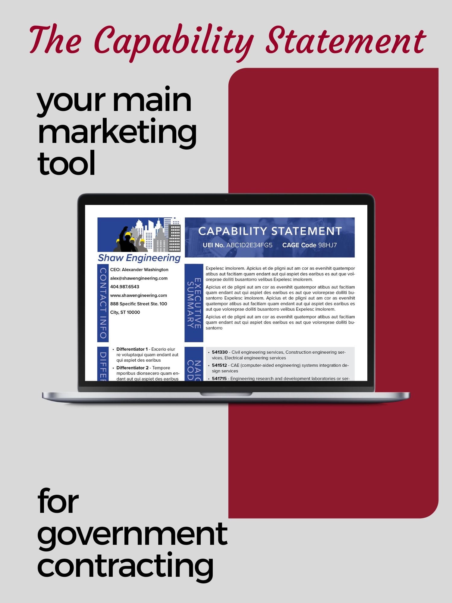 Government Capability Statement Template: Customizable Canva Design