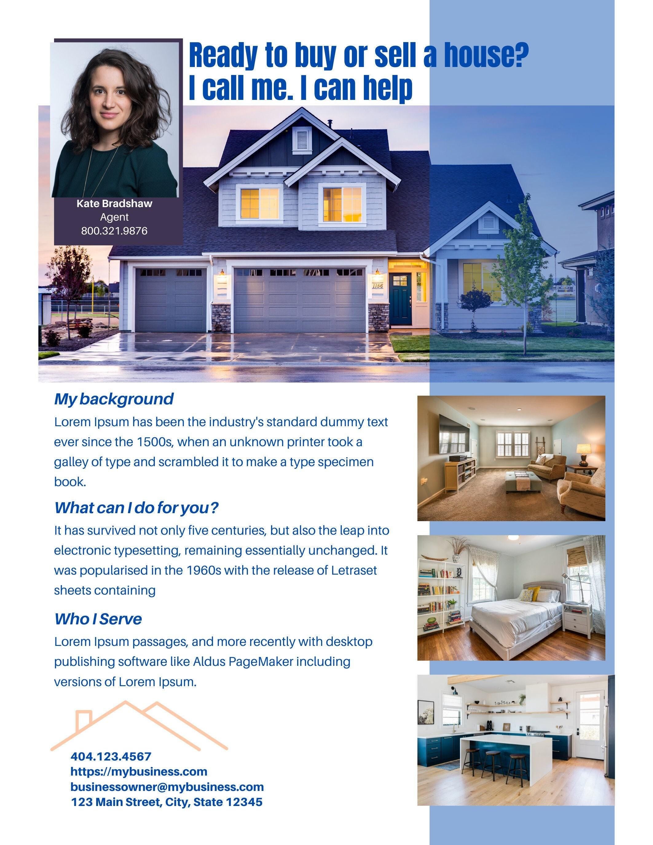 Realtor Flyer Template Canva Design Property Marketing Digital Tool Real Estate Agent Editable Listing Promotion Material Home Sales