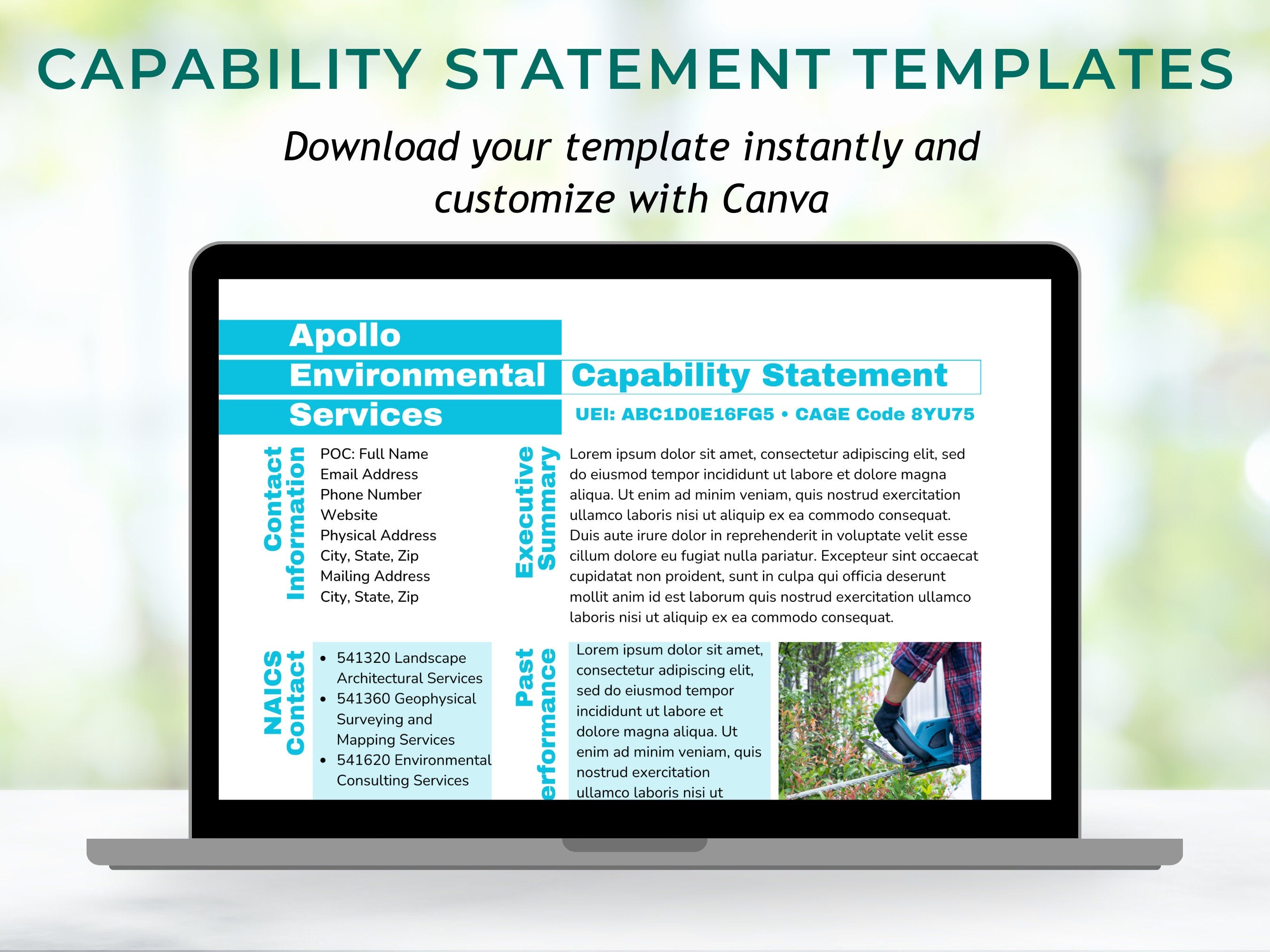 Government Capability Statement Template: Editable Canva Design