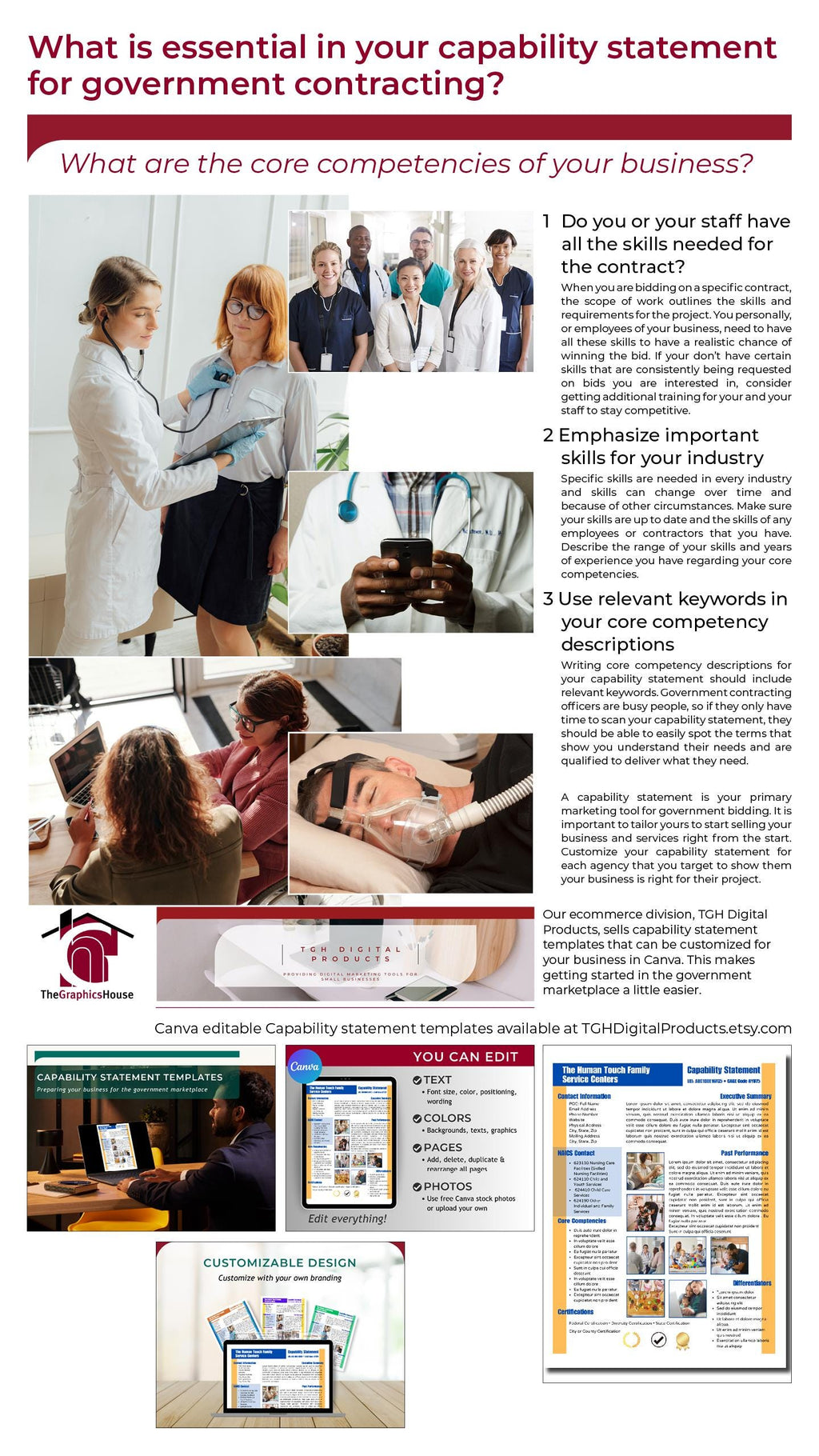 Canva Editable Capability Statement Template: Government Contracting