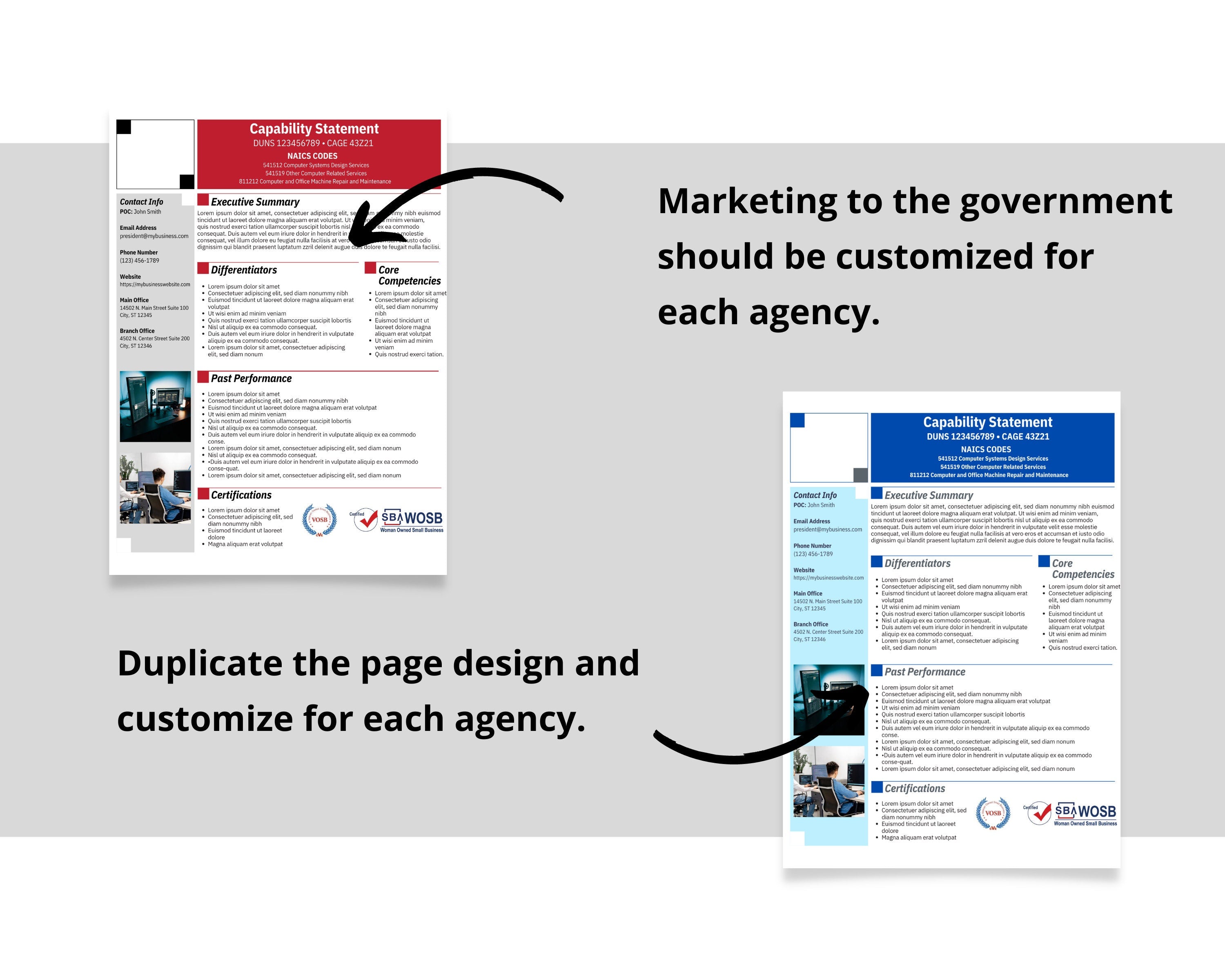 IT Capability Statement Template: Government Marketing (Canva Editable)