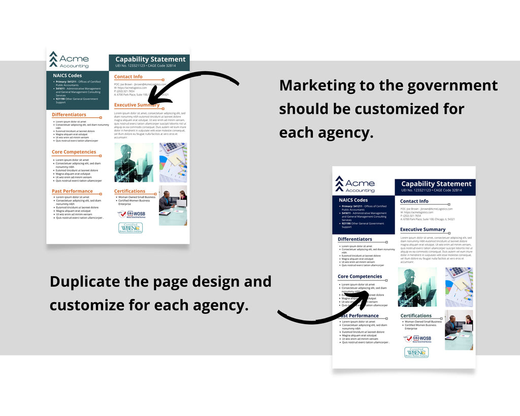 Canva Editable Government Capability Statement Template: Accounting & Financial Services