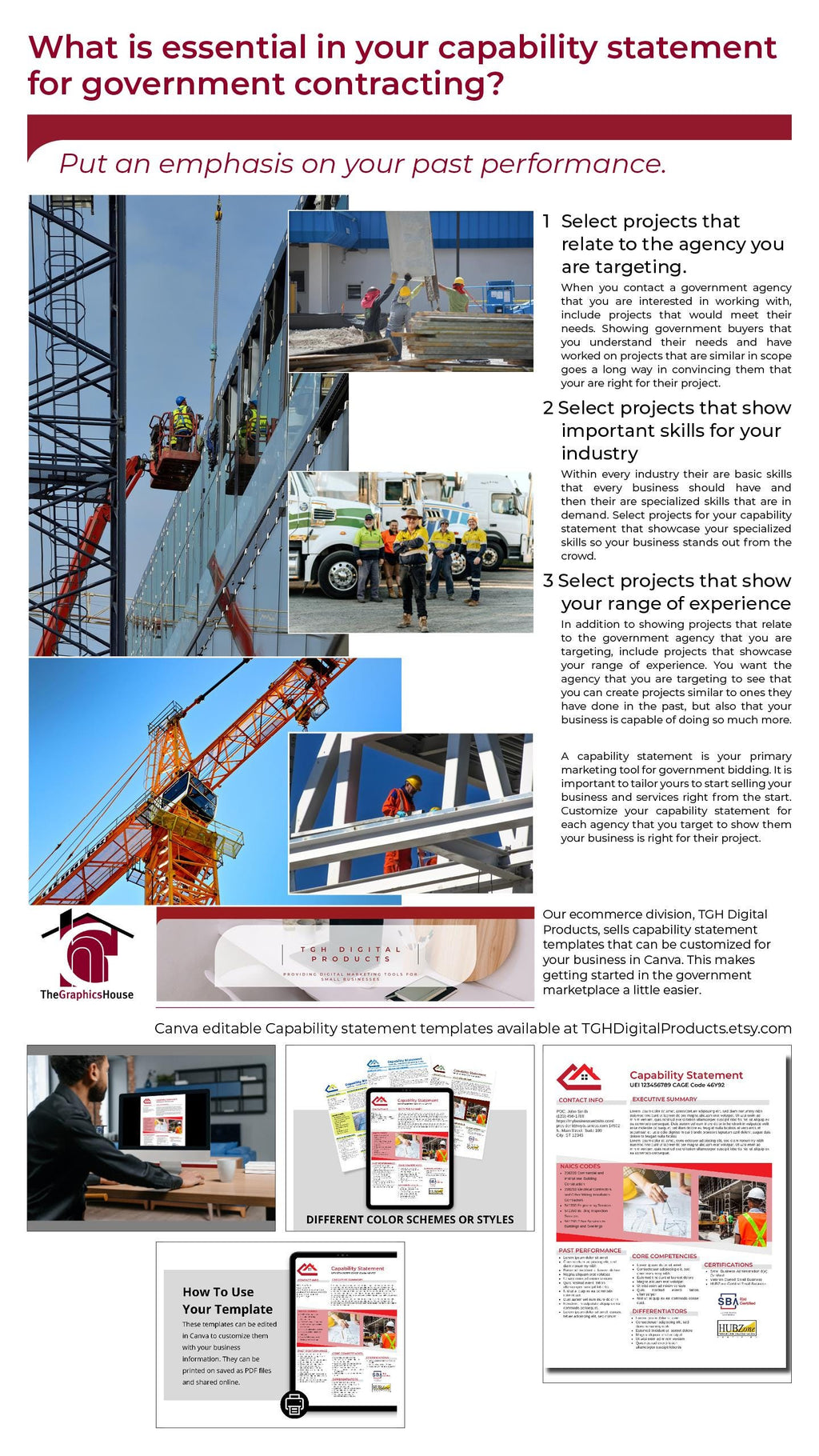 Capability business template for entrepreneurs, Construction companies marketing to government agencies