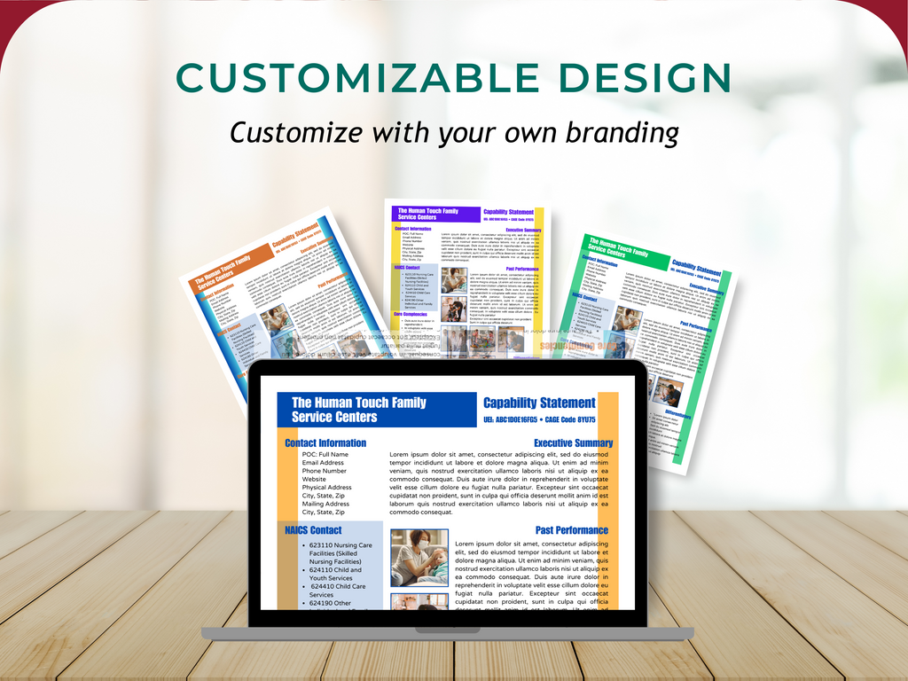 Canva Editable Capability Statement Template: Government Contracting