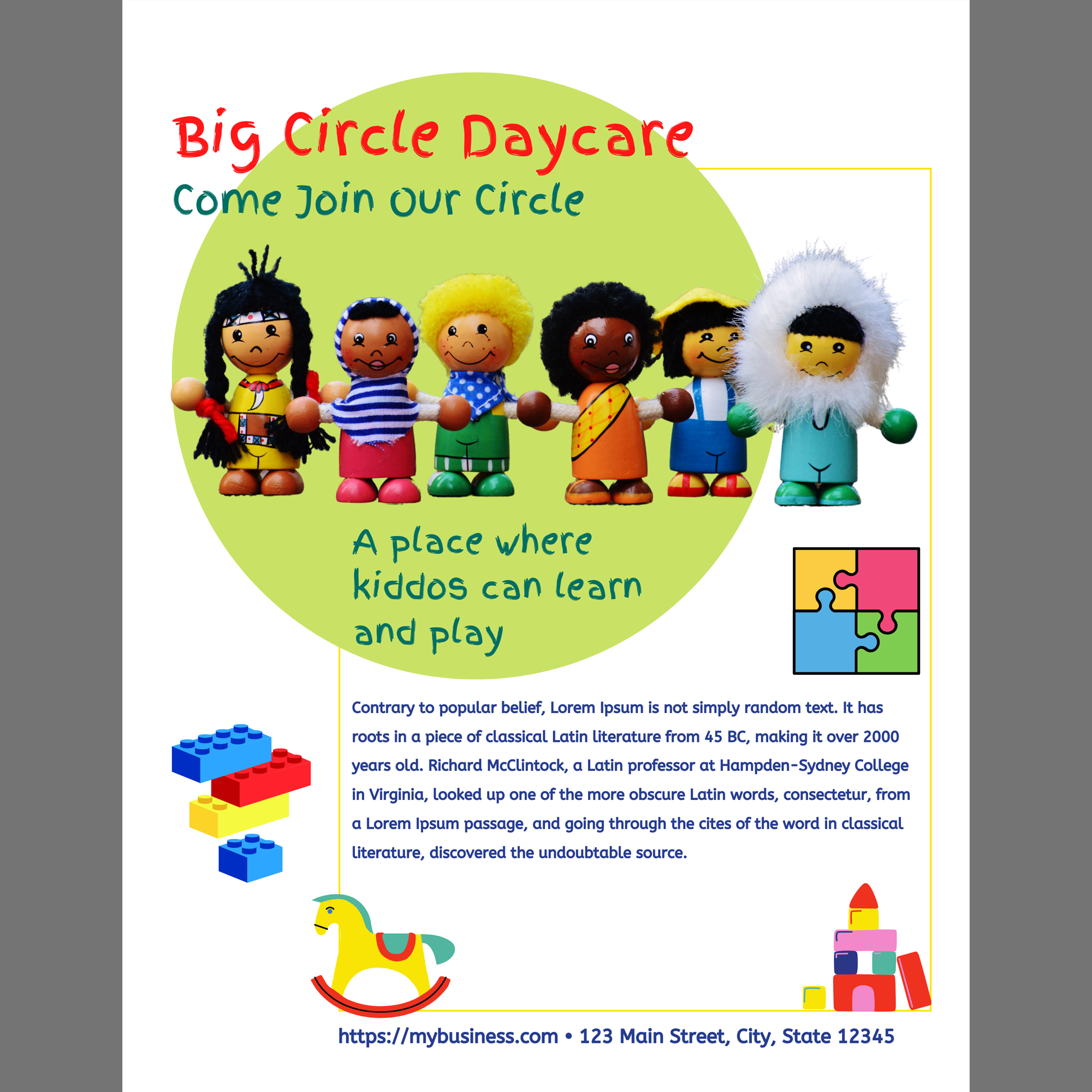 Daycare Center Flyer Template: Editable Child Care Marketing (Canva)