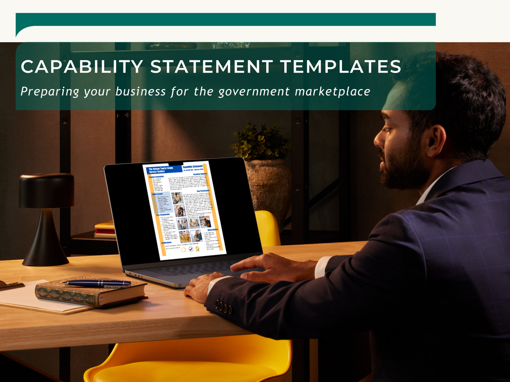 Canva Editable Capability Statement Template: Government Contracting