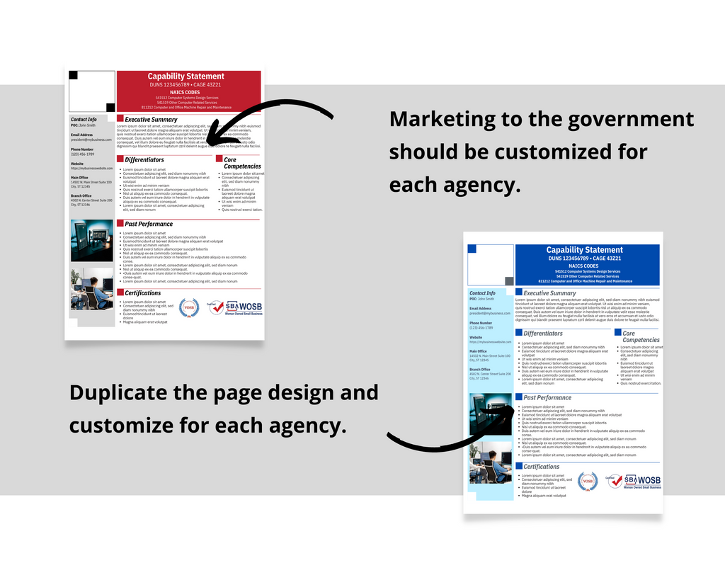 IT Capability Statement Template: Government Marketing (Canva Editable)