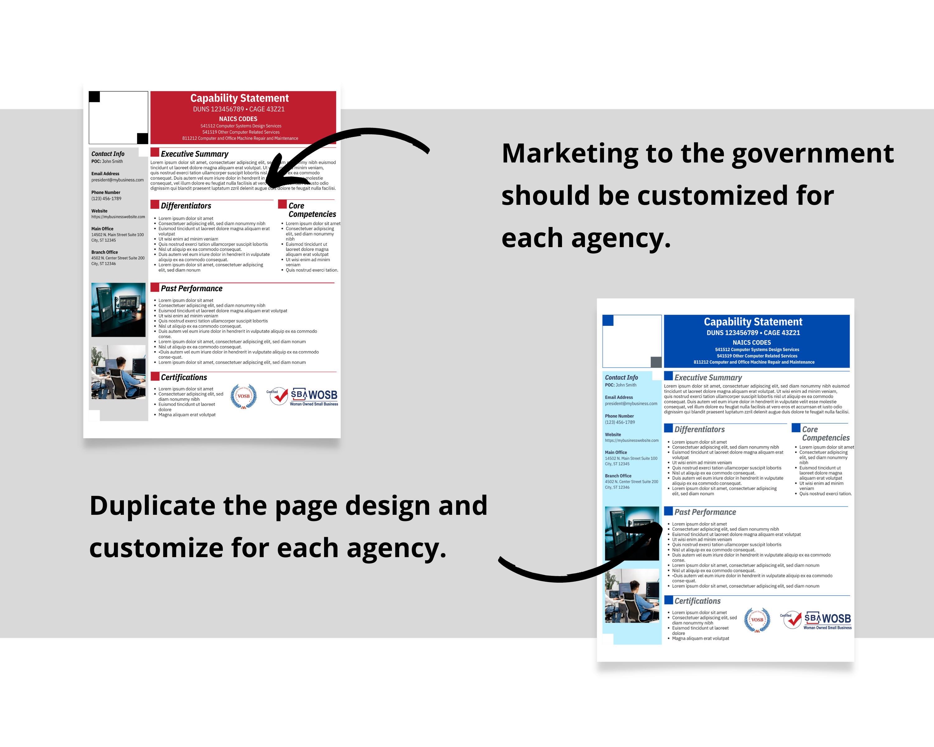 IT Capability Statement Template: Government Marketing (Canva Editable)