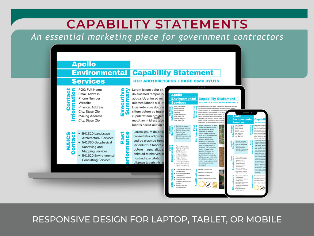 Government Capability Statement Template: Editable Canva Design