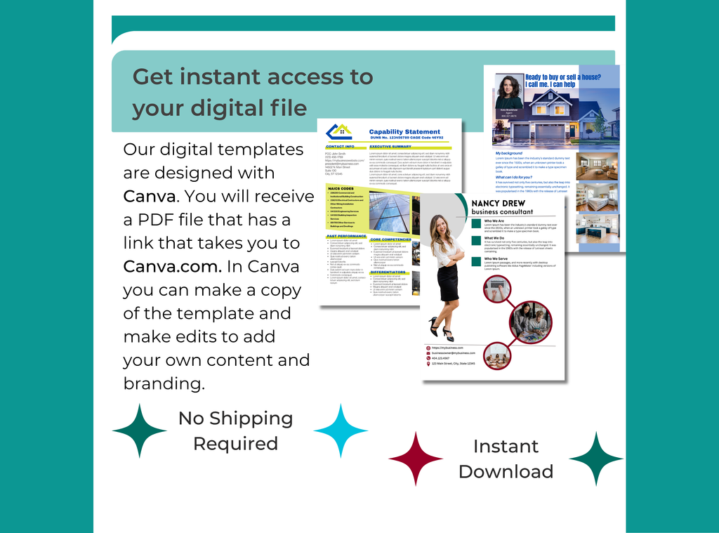 Business Consultant Template Digital Flyer Design Marketing Handout Download Customizable Canva Professional Branding Resource Industry
