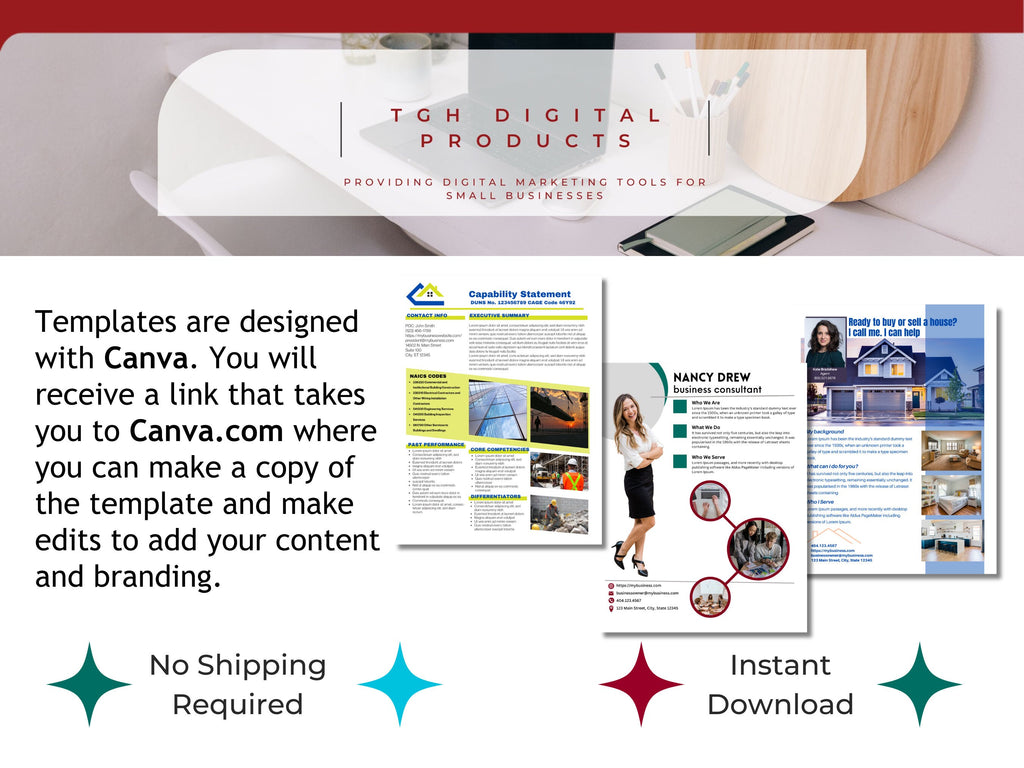 Canva Editable Capability Statement Template: Government Contracting