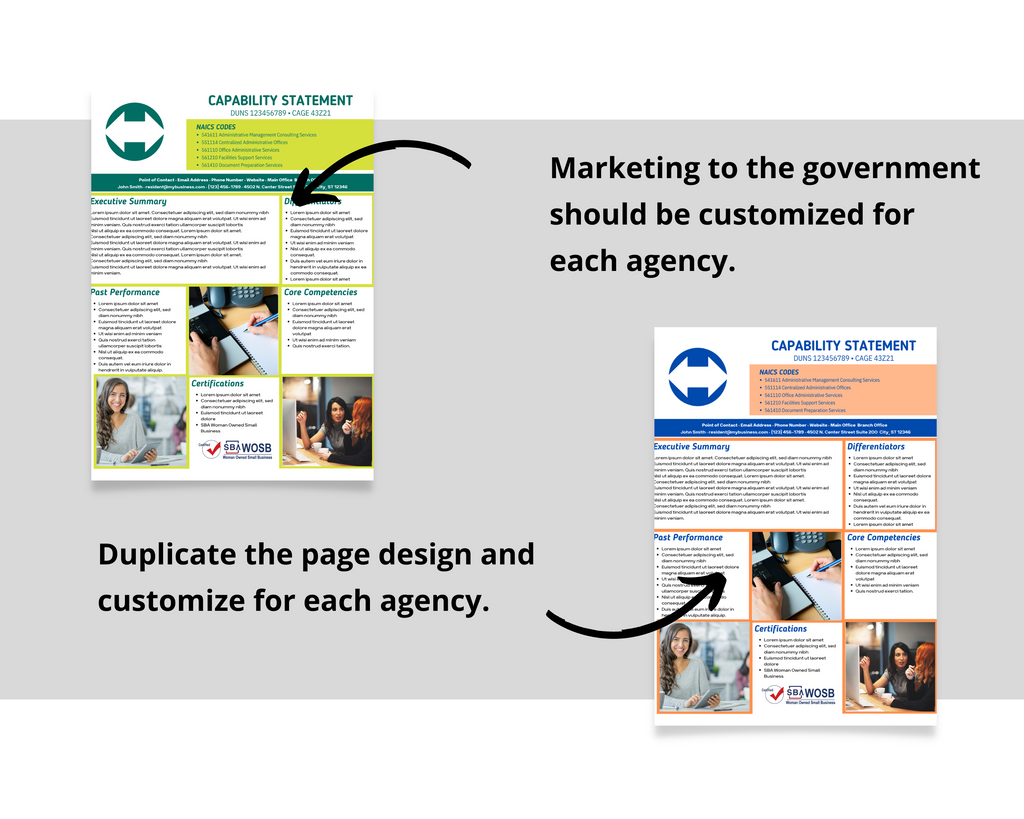 Government Capability Statement Template: Administrative Services (Canva Editable)