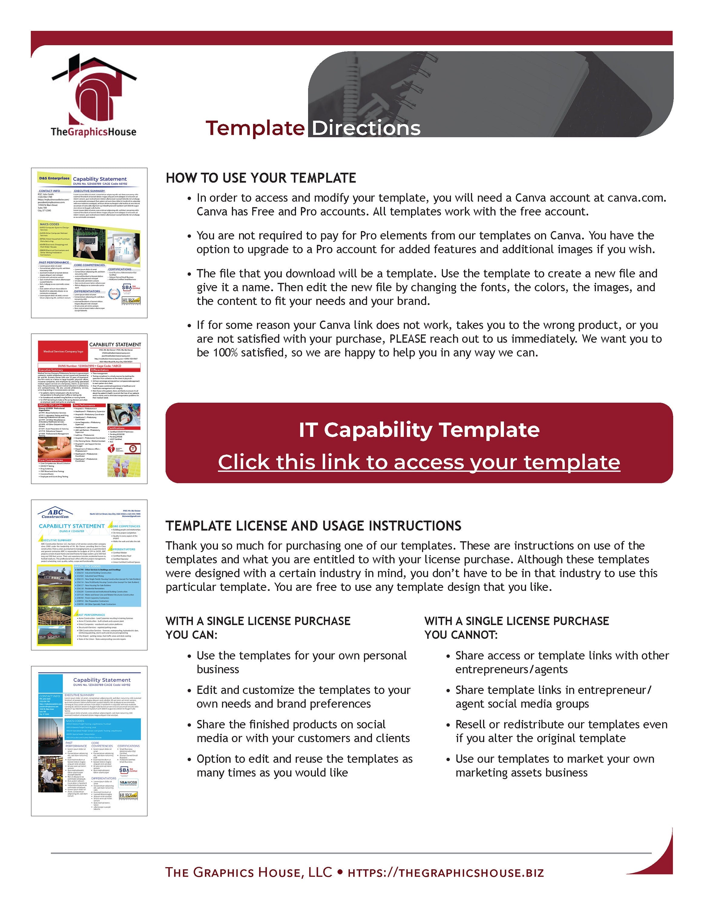 IT Capability Statement Template: Government Marketing (Canva Editable)