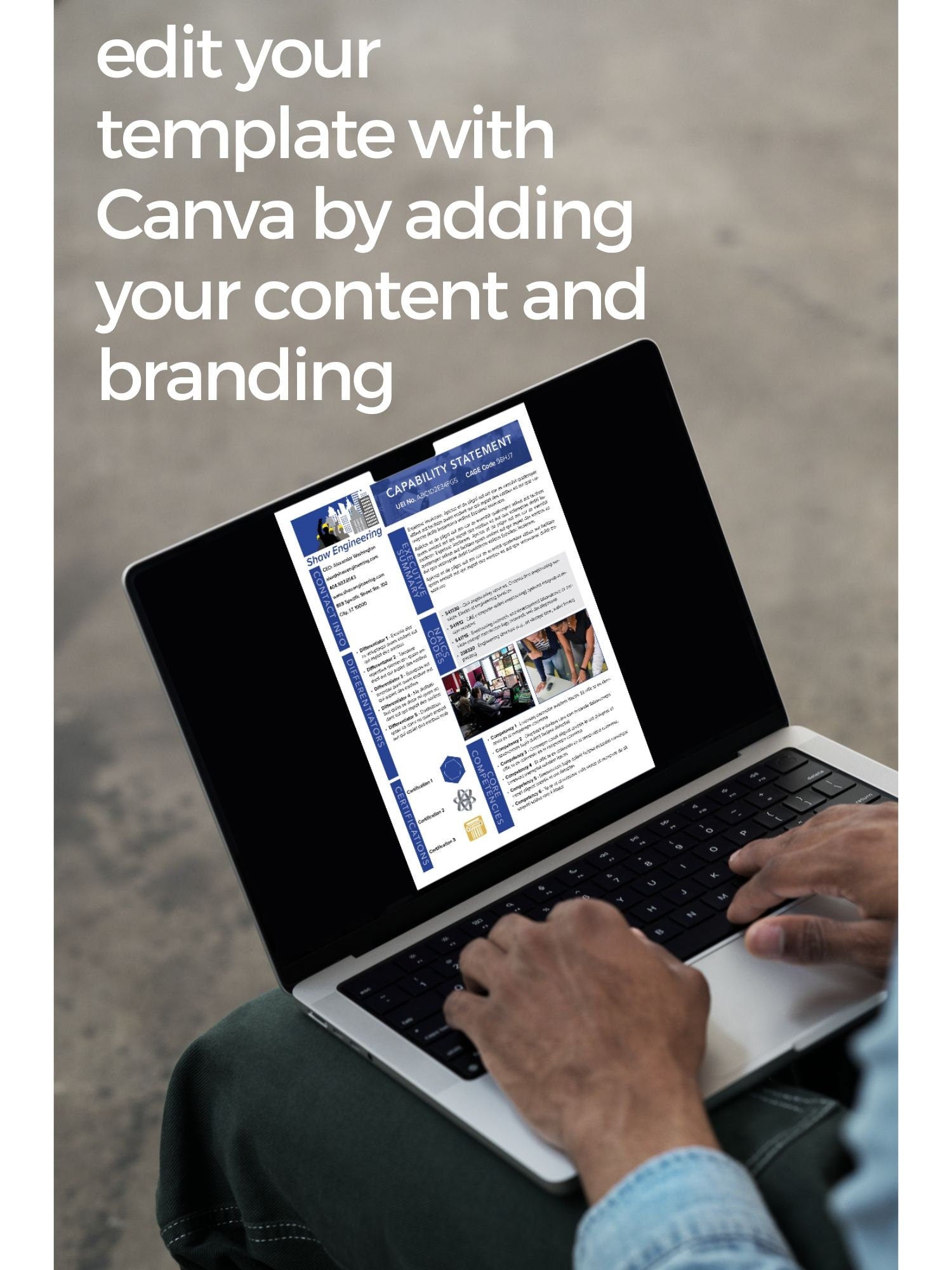 Government Capability Statement Template: Customizable Canva Design