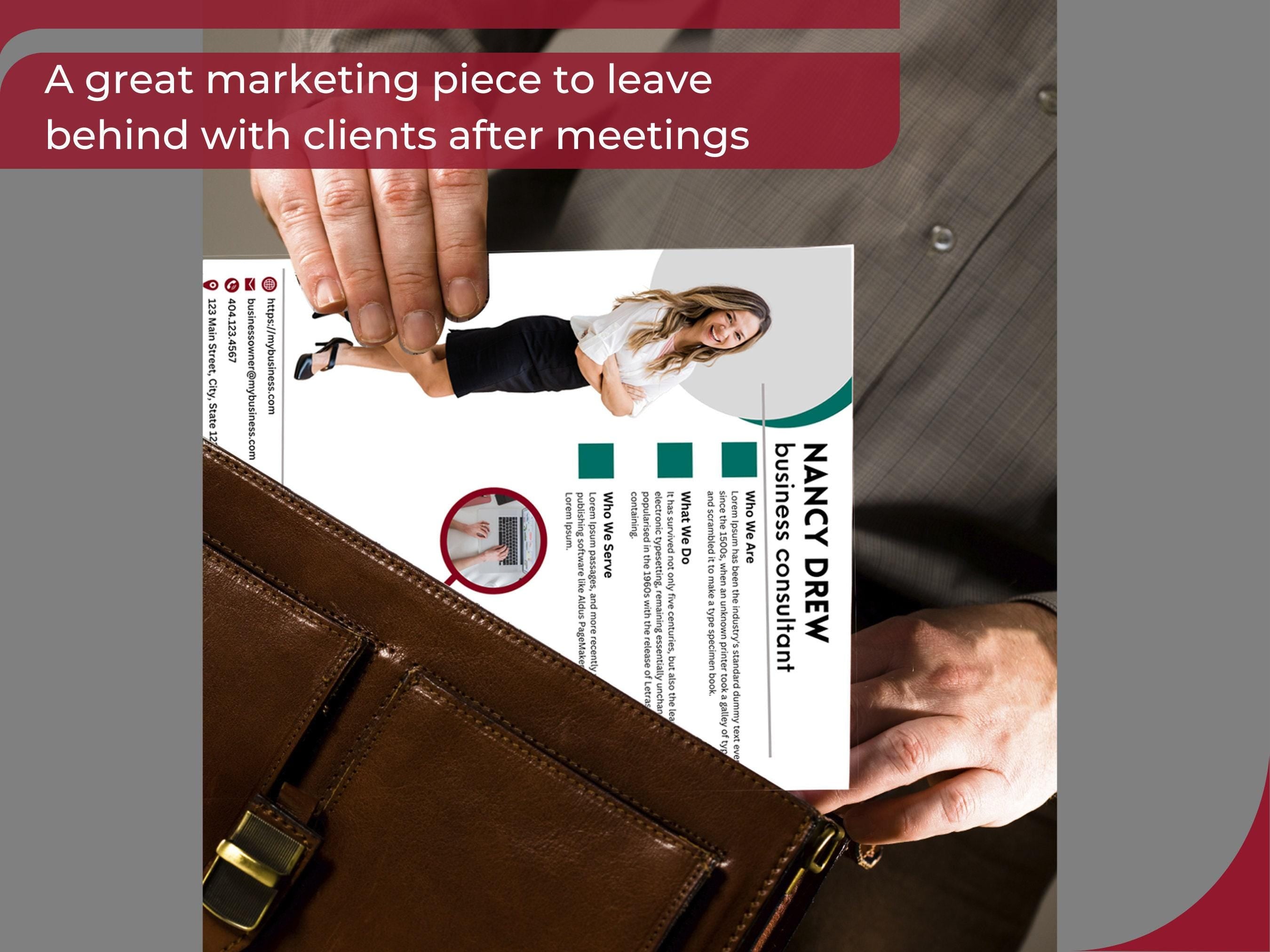 Business Consultant Template Digital Flyer Design Marketing Handout Download Customizable Canva Professional Branding Resource Industry