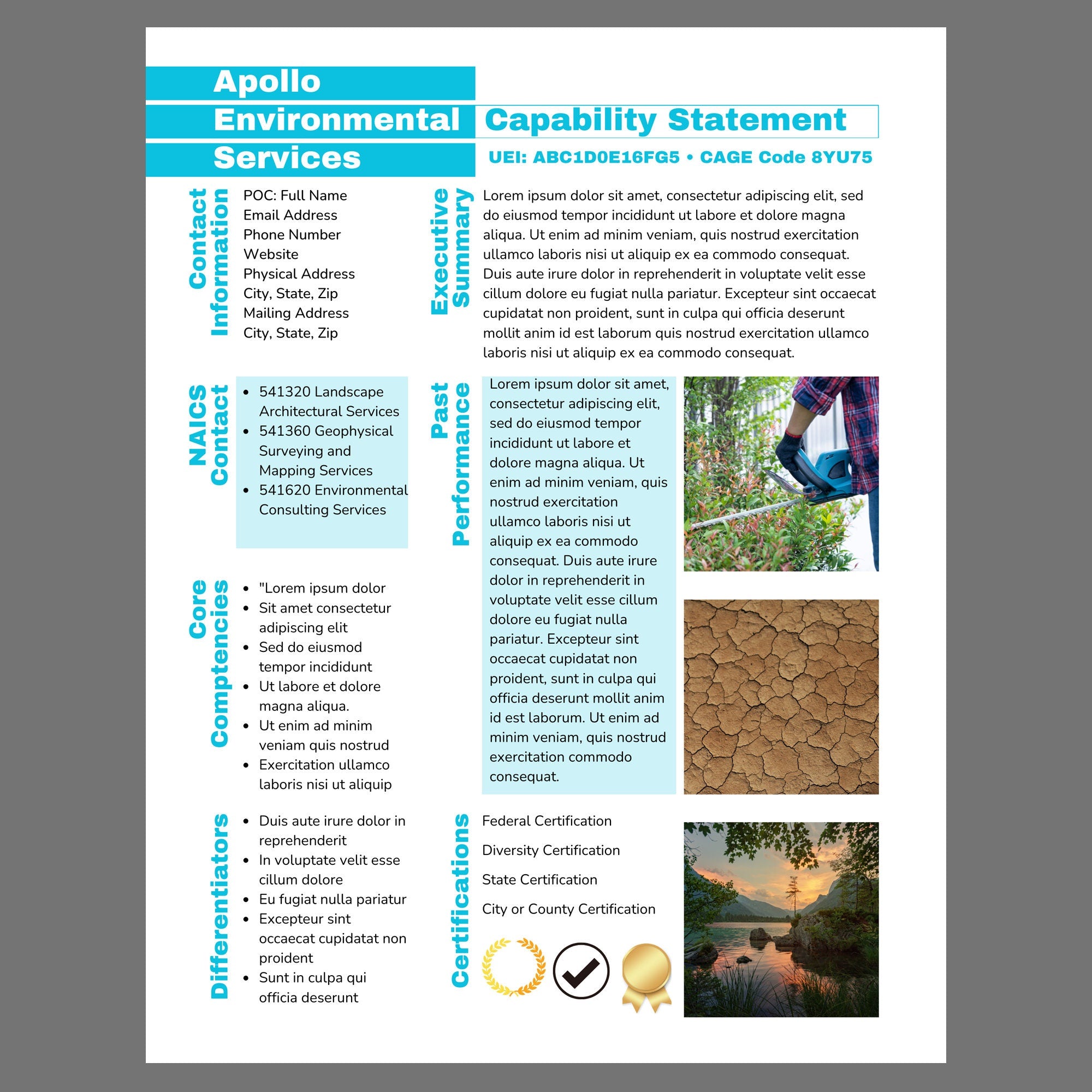 Government Capability Statement Template: Editable Canva Design
