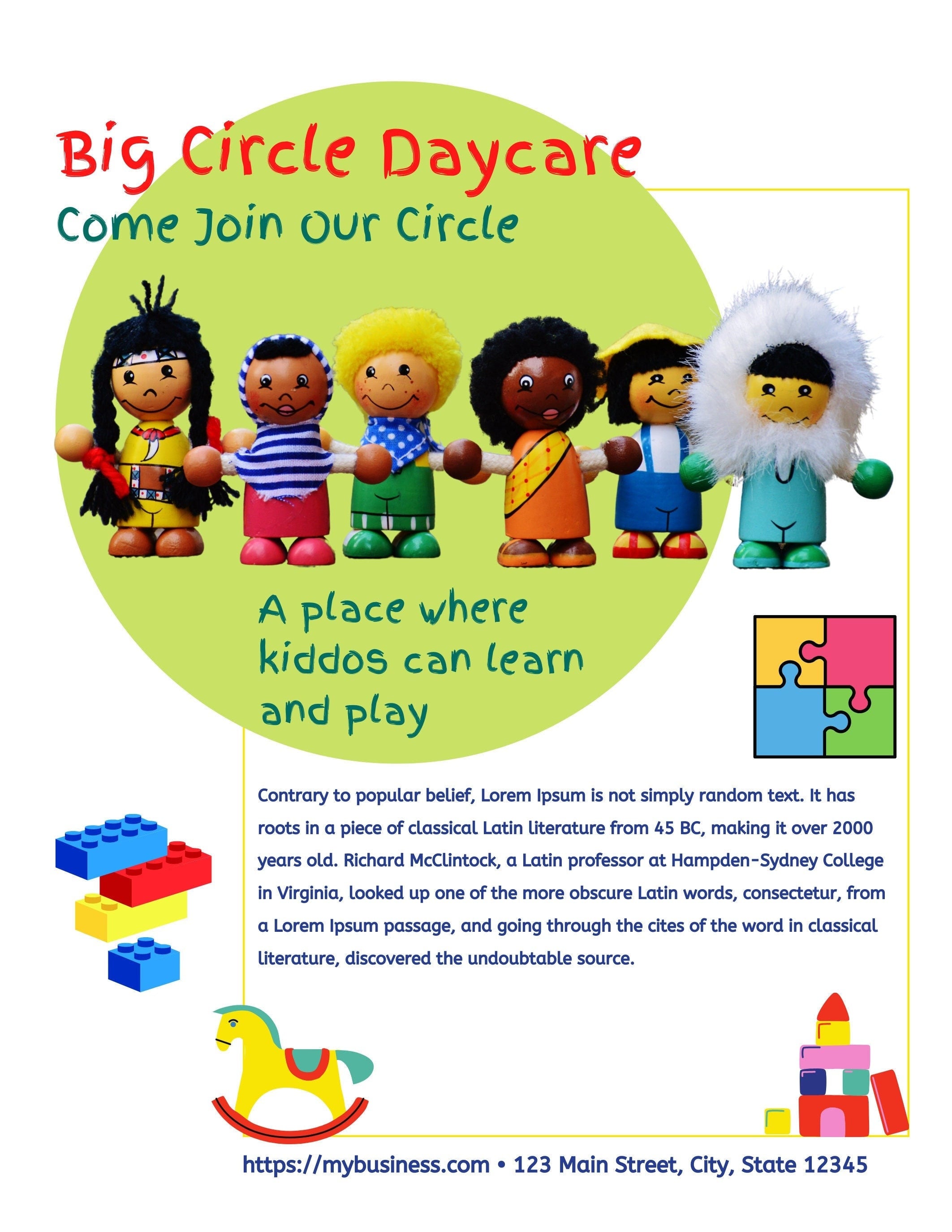 Daycare Center Flyer Template: Editable Child Care Marketing (Canva)
