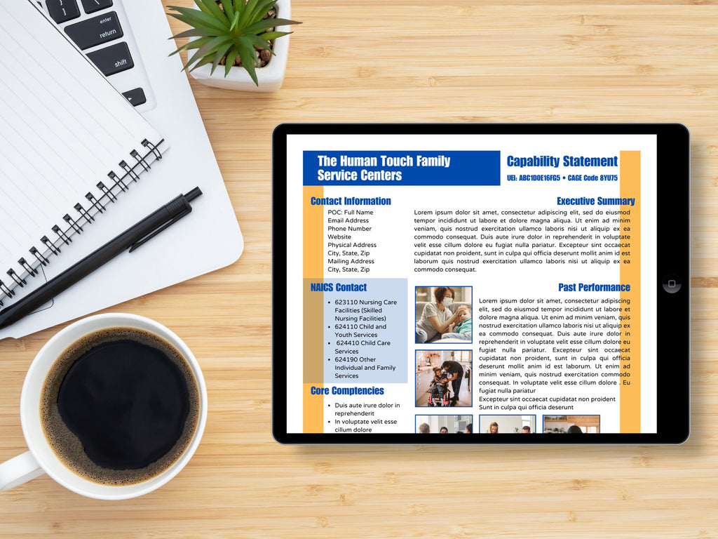 Canva Editable Capability Statement Template: Government Contracting