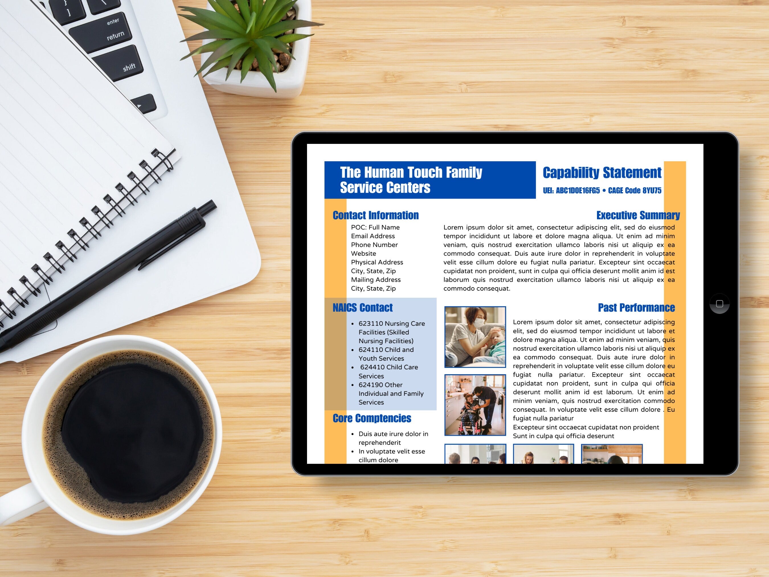 Canva Editable Capability Statement Template: Government Contracting