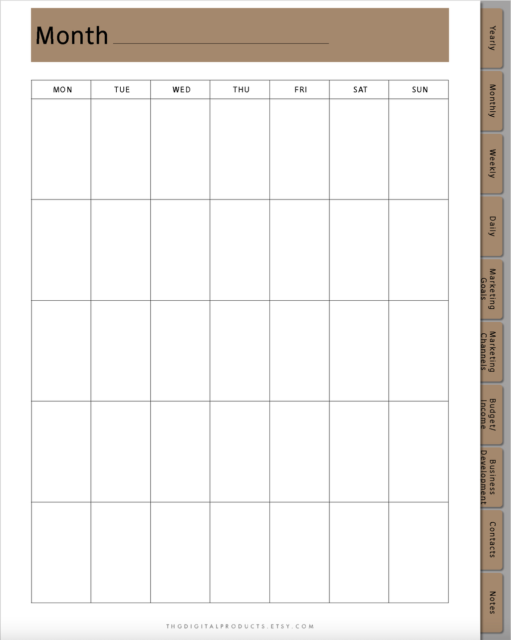 Goodnotes marketing planner monthly planner goals pages for business marketing iPad tech design planner note apps for tablet tech design