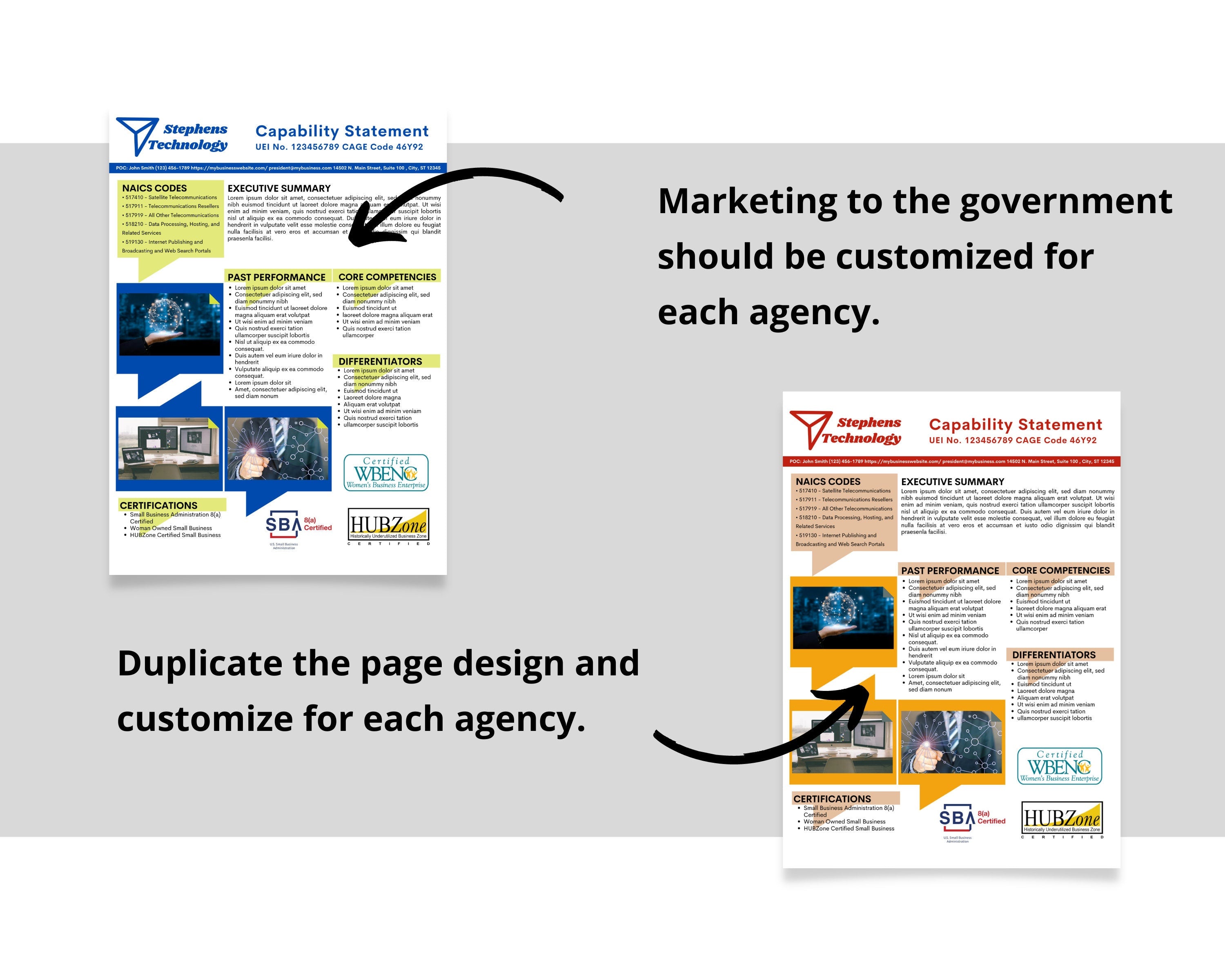 Technology Capability Statement Template: Government Marketing (Canva Editable)