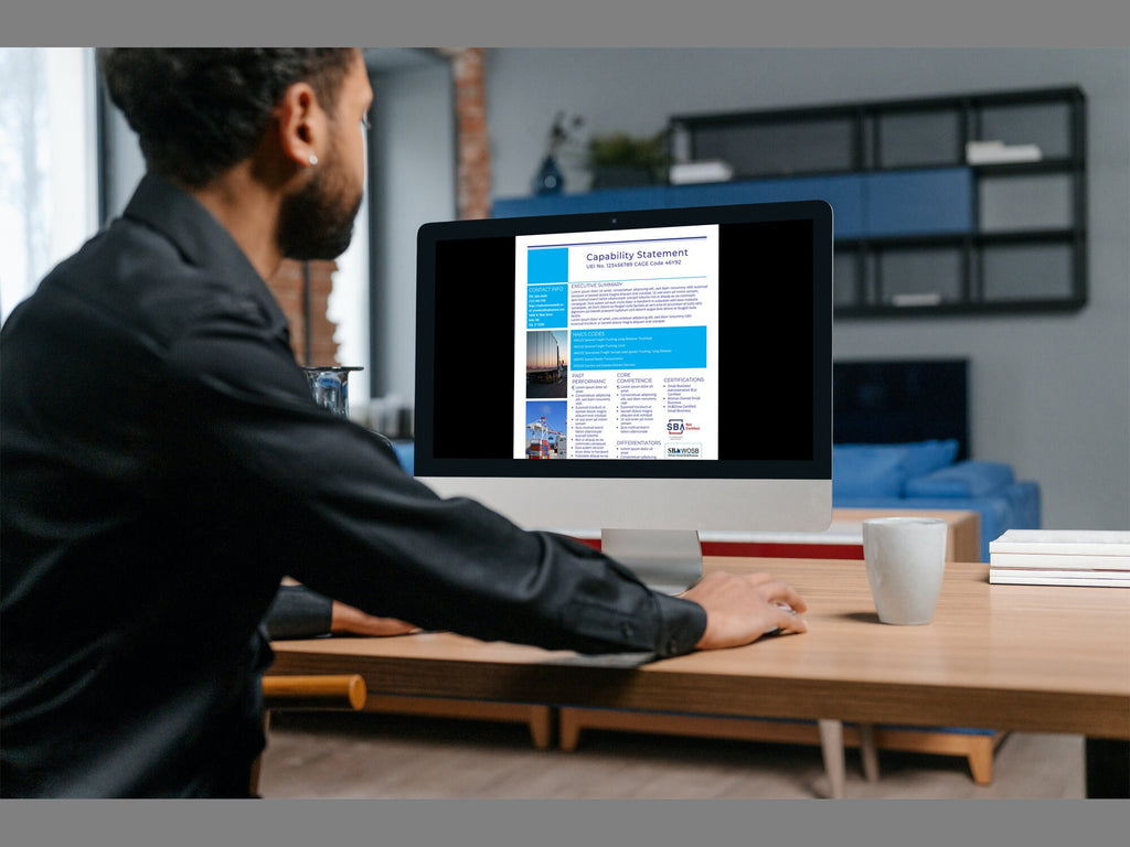 Editable Logistics Capability Statement Template: Government Marketing (Canva)
