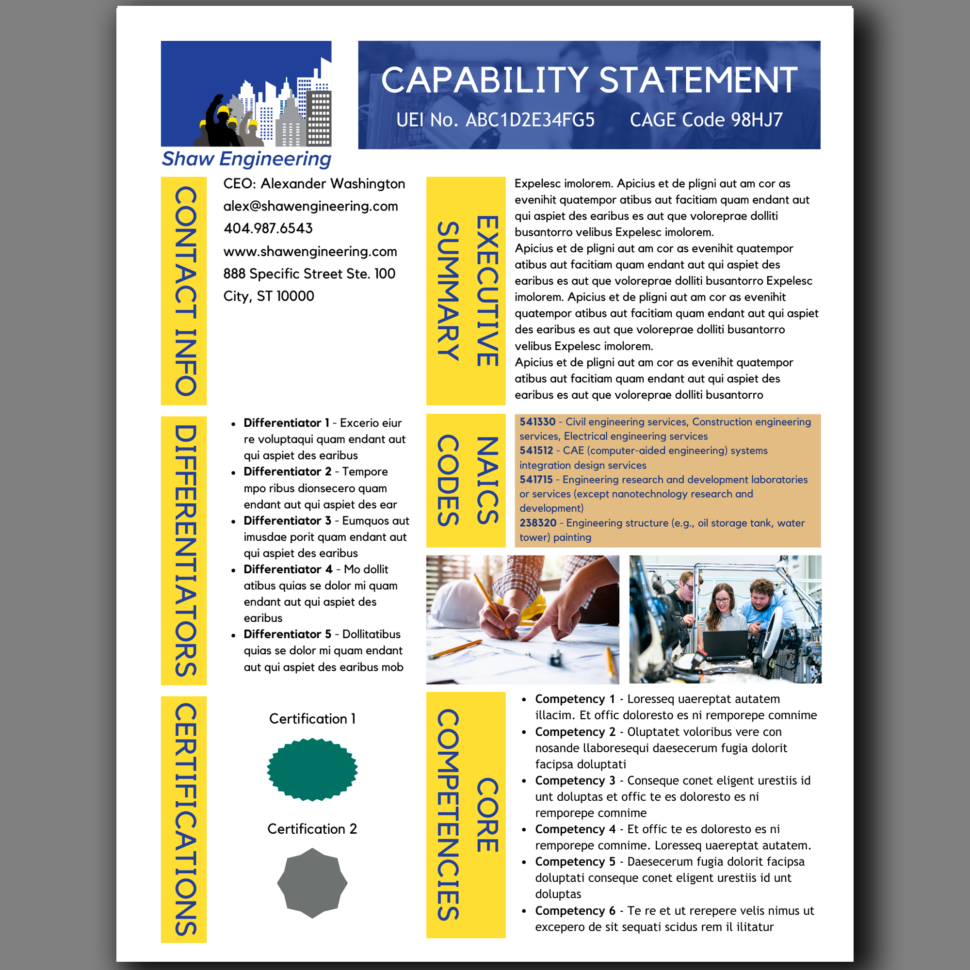 Government Capability Statement Template: Customizable Canva Design