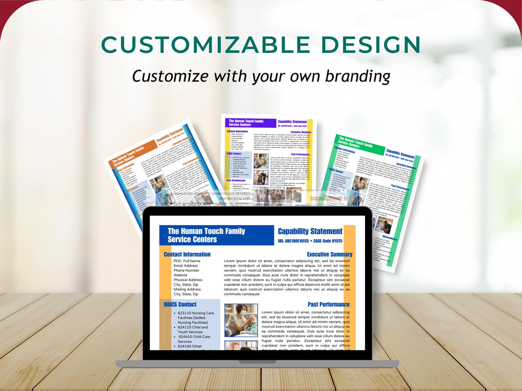 Canva Editable Capability Statement Template: Government Contracting