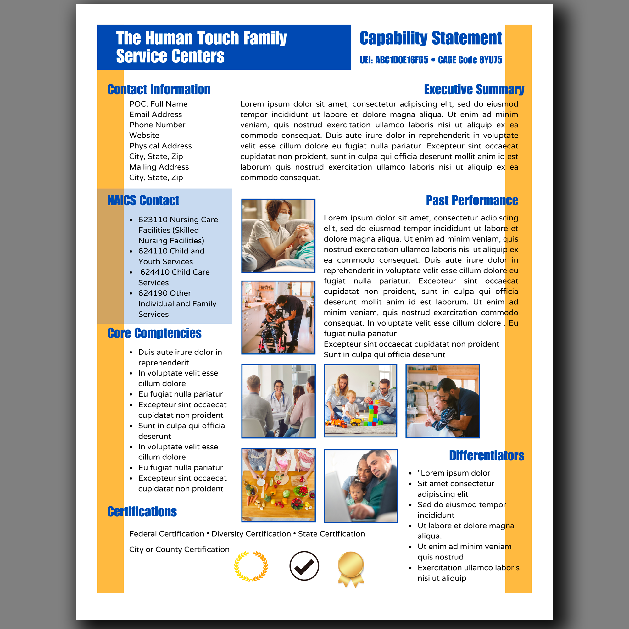Canva Editable Capability Statement Template: Government Contracting