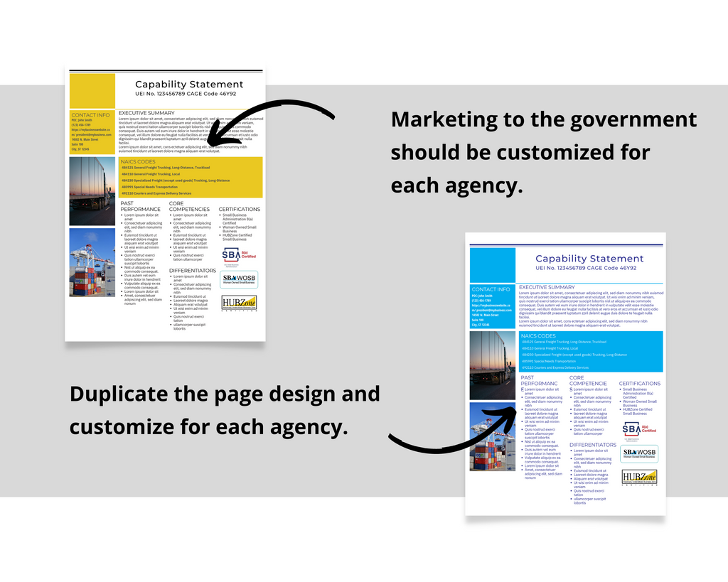 Editable Logistics Capability Statement Template: Government Marketing (Canva)