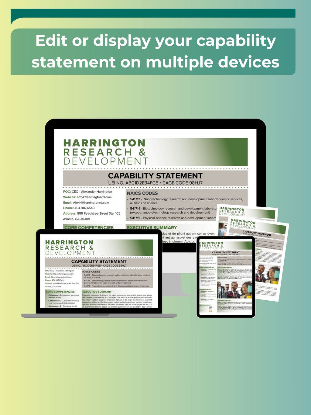 Government Capability Statement Template: Canva Editable Design