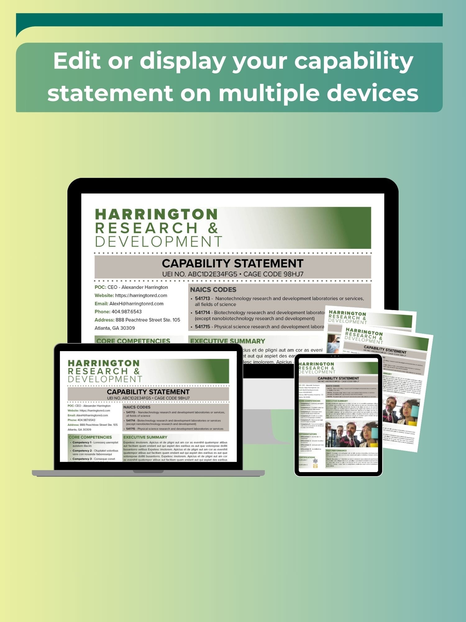 Government Capability Statement Template: Canva Editable Design
