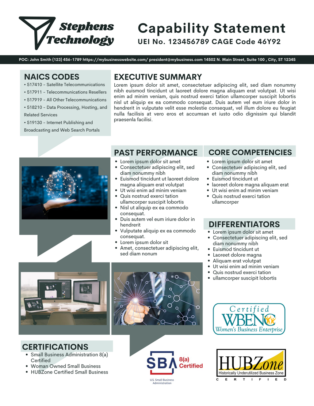Technology Capability Statement Template: Government Marketing (Canva Editable)