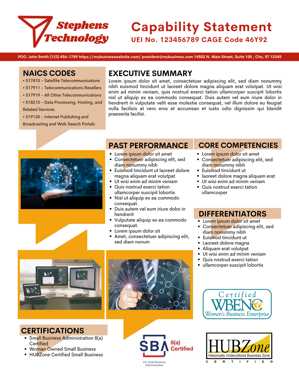 Technology Capability Statement Template: Government Marketing (Canva Editable)