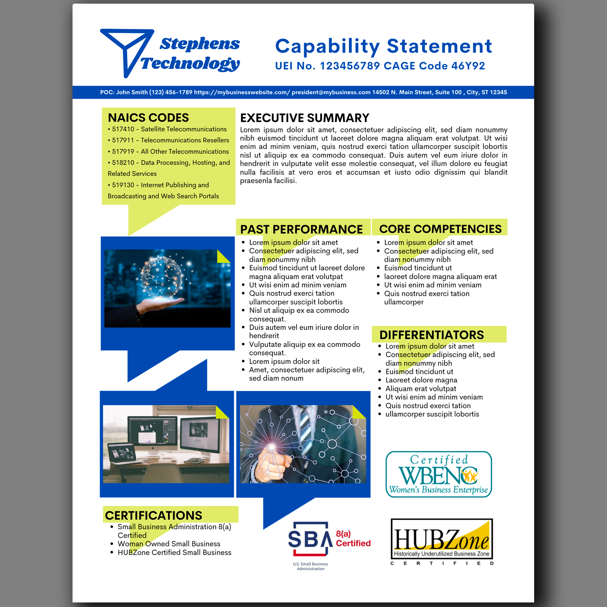 Technology Capability Statement Template: Government Marketing (Canva Editable)